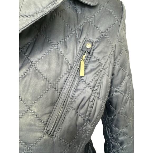 LAUNDRY Quilted Trench  Navy Size 4 - Picture 5 of 8